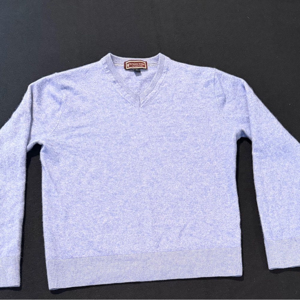 Patrick James Long Sleeve 100% Cashmere‎ Blue Sweater Mens Medium